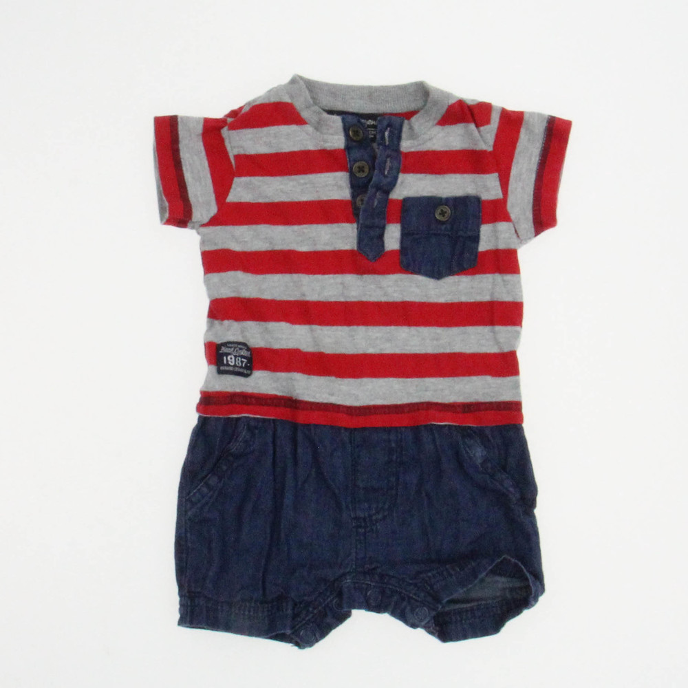 Life and Legend Boys Red | Blue Romper size: 3-6 Months